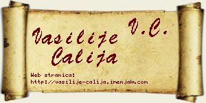 Vasilije Čalija vizit kartica